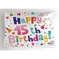 thumbnail image 1 of Ambesonne Colorful Pillow Sham, Teenage Girl Birthday, 36" X 20", Multicolor, 1 of 2