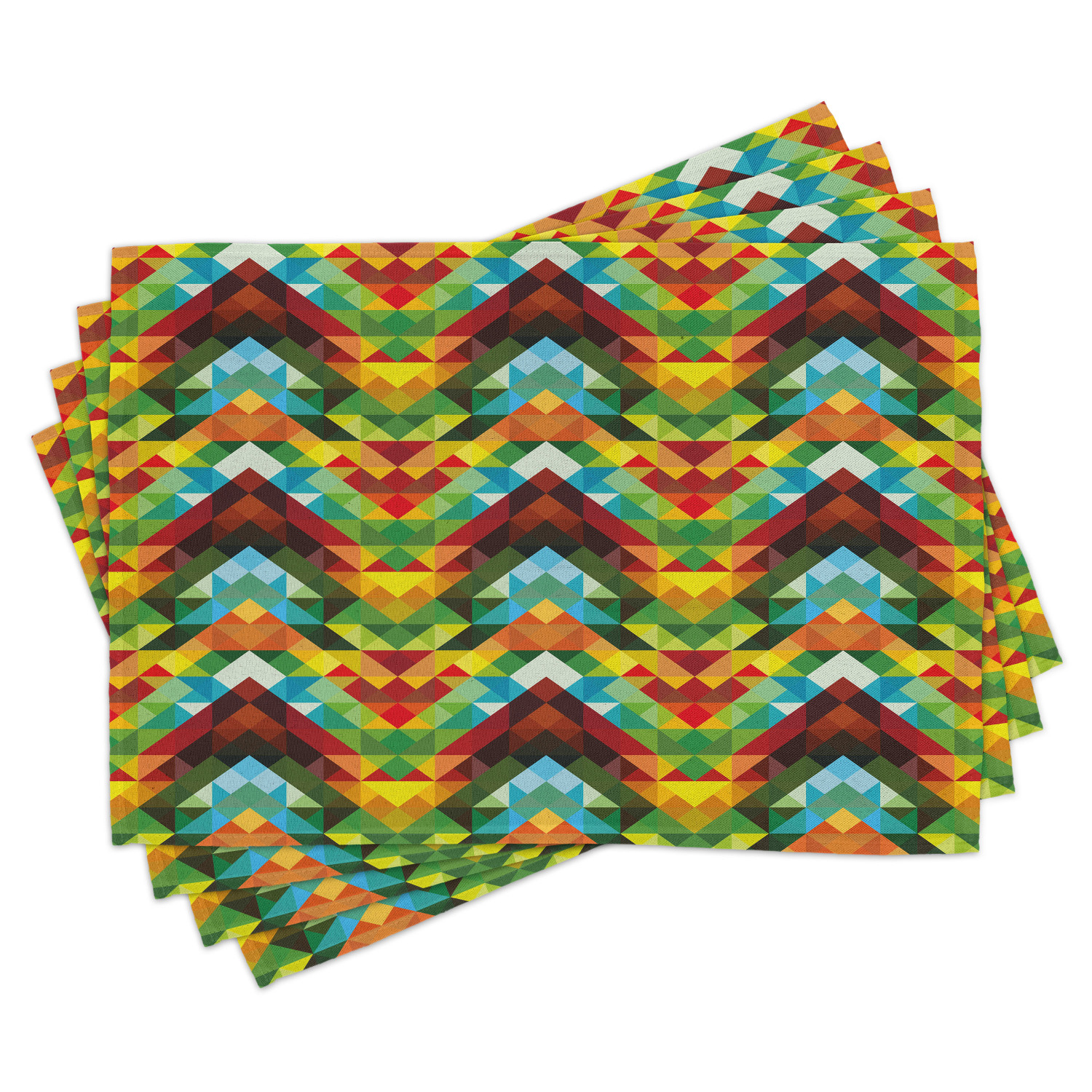 Ambesonne Colorful Place Mats Set of 4, Abstract Optic Pattern ...