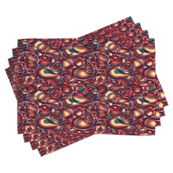 Ambesonne Colorful Place Mats Set of 4, Modern Paisley, Standard Size, Multicolor