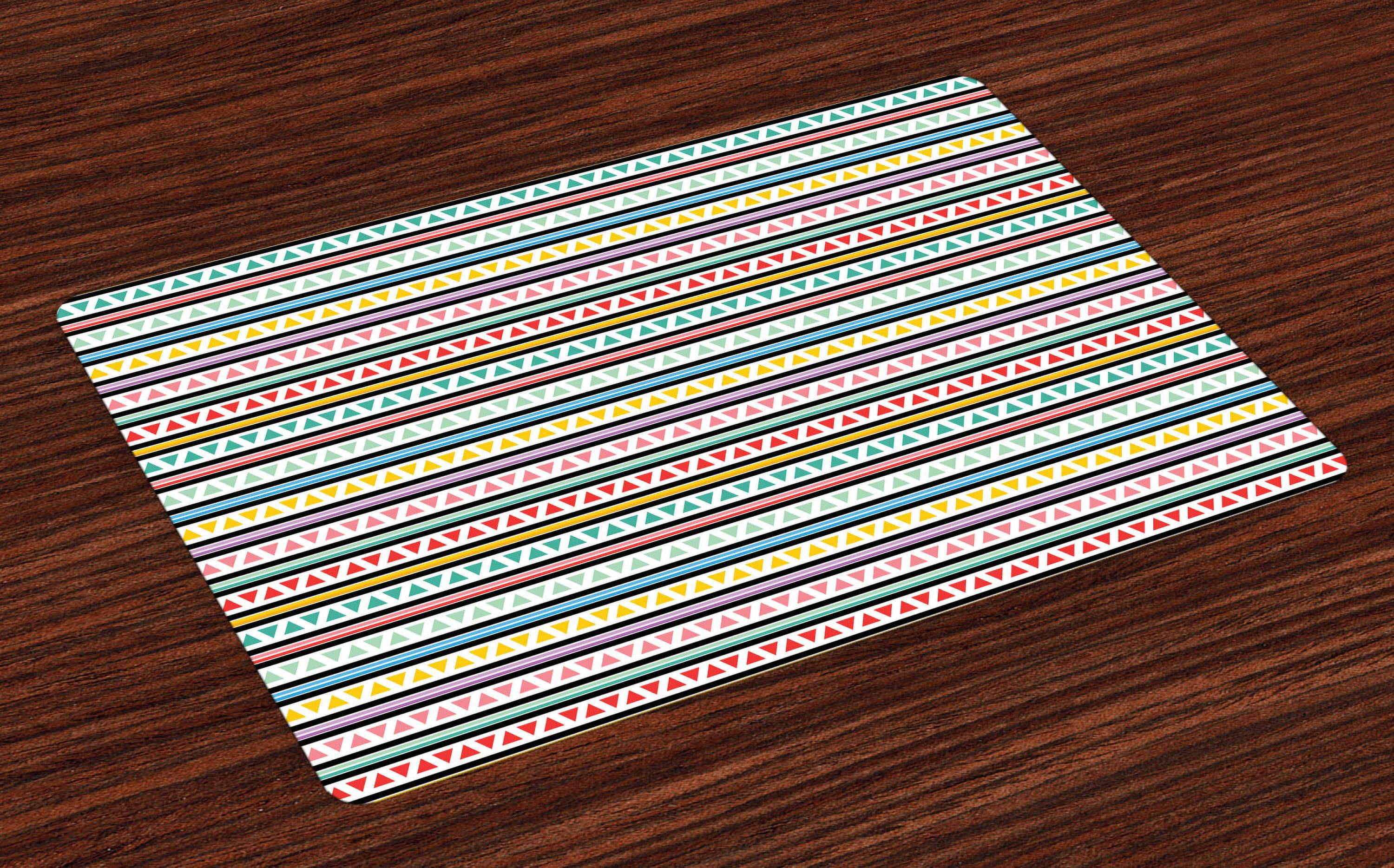 Ambesonne Colorful Place Mats Set of 4, Stripes Triangles, Standard ...