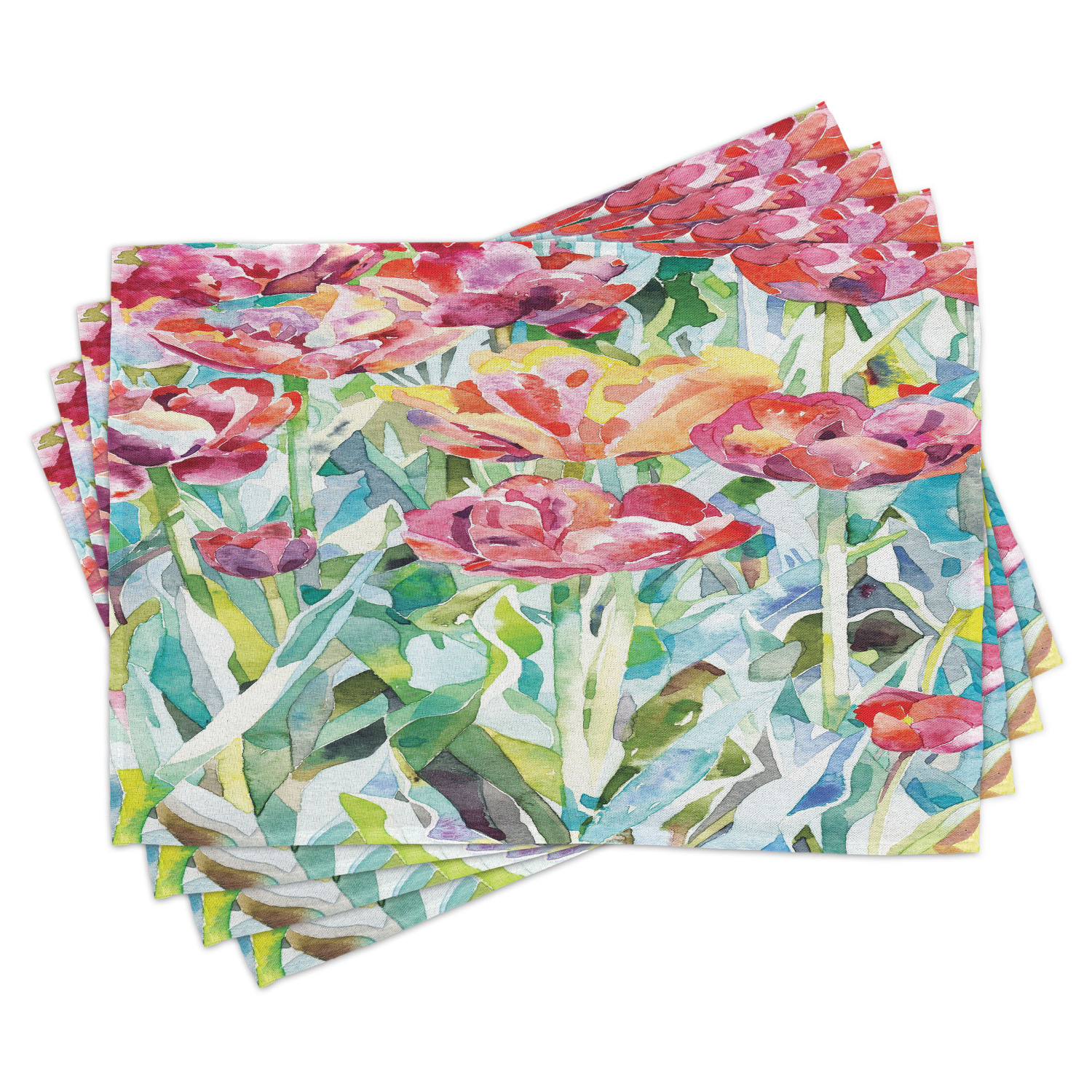 Ambesonne Colorful Place Mats Set of 4, Summer Spring, Standard Size ...