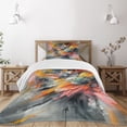 thumbnail image 1 of Ambesonne Colorful Quilted Bedspread Set 2 Pcs, Abstract Futurist Print, Twin Size, Orange Coral Pale Grey, 1 of 4