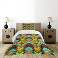 thumbnail image 1 of Ambesonne Colorful Quilted Bedspread Set 2 Pcs, Abstract Optic Pattern, Twin Size, Multicolor, 1 of 6