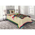 thumbnail image 1 of Ambesonne Colorful Quilted Bedspread Set 2 Pcs, Antique Radio Words, Twin Size, Turquoise Hot Pink, 1 of 6