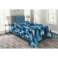 thumbnail image 1 of Ambesonne Colorful Quilted Bedspread Set 2 Pcs, Blue Toned Hexagons, Twin Size, Multicolor, 1 of 3