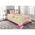thumbnail image 1 of Ambesonne Colorful Quilted Bedspread Set 2 Pcs, Flags Pink Frame, Twin Size, Multicolor, 1 of 3