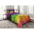 thumbnail image 1 of Ambesonne Colorful Quilted Bedspread Set 2 Pcs, Geometry Shape Polygon, Twin Size, Multicolor, 1 of 3
