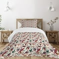 thumbnail image 1 of Ambesonne Colorful Quilted Bedspread Set 2 Pcs, Modern Swirls Leaves, Twin Size, Multicolor, 1 of 5