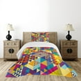 thumbnail image 1 of Ambesonne Colorful Quilted Bedspread Set 2 Pcs, Modern Triangles, Twin Size, Multicolor, 1 of 6