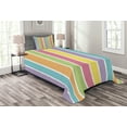 thumbnail image 1 of Ambesonne Colorful Quilted Bedspread Set 2 Pcs, Pastel Summer Funky, Twin Size, Multicolor, 1 of 3