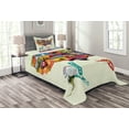 thumbnail image 1 of Ambesonne Colorful Quilted Bedspread Set 2 Pcs, Seashore Sunflowers, Twin Size, Multicolor, 1 of 3