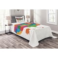 thumbnail image 1 of Ambesonne Colorful Quilted Bedspread Set 2 Pcs, USA Map with States, Twin Size, Multicolor, 1 of 4