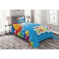thumbnail image 1 of Ambesonne Colorful Quilted Bedspread Set 2 Pcs, Vibrant Balloons Sky, Twin Size, Multicolor, 1 of 3