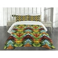 thumbnail image 1 of Ambesonne Colorful Quilted Bedspread Set 3 Pcs, Abstract Optic Pattern, Queen Size, Multicolor, 1 of 5