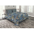 thumbnail image 1 of Ambesonne Colorful Quilted Bedspread Set 3 Pcs, Abstract Sea Shells, King Size, Blue Multicolor, 1 of 3