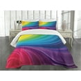 thumbnail image 1 of Ambesonne Colorful Quilted Bedspread Set 3 Pcs, Abstract Smooth Lines, King Size, Multicolor, 1 of 5