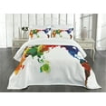 thumbnail image 1 of Ambesonne Colorful Quilted Bedspread Set 3 Pcs, Abstract Wold Map, King Size, Multicolor, 1 of 5