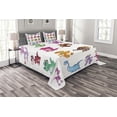 thumbnail image 1 of Ambesonne Colorful Quilted Bedspread Set 3 Pcs, Dinosaurs Extinction, King Size, Multicolor, 1 of 3