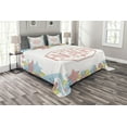 thumbnail image 1 of Ambesonne Colorful Quilted Bedspread Set 3 Pcs, Engagement Theme, King Size, Pink Blue and Green, 1 of 3