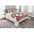 thumbnail image 1 of Ambesonne Colorful Quilted Bedspread Set 3 Pcs, Festive Candles and Word, Queen Size, Multicolor, 1 of 3
