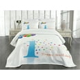 thumbnail image 1 of Ambesonne Colorful Quilted Bedspread Set 3 Pcs, First Birthday, Queen Size, Multicolor, 1 of 5