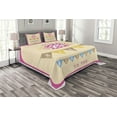 thumbnail image 1 of Ambesonne Colorful Quilted Bedspread Set 3 Pcs, Flags Pink Frame, Queen Size, Multicolor, 1 of 3