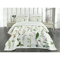 thumbnail image 1 of Ambesonne Colorful Quilted Bedspread Set 3 Pcs, Flowers s, Queen Size, Multicolor, 1 of 5