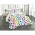 thumbnail image 1 of Ambesonne Colorful Quilted Bedspread Set 3 Pcs, Funky Geometric Retro, King Size, Multicolor, 1 of 5