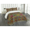 thumbnail image 1 of Ambesonne Colorful Quilted Bedspread Set 3 Pcs, Geometric Modern Tones, Queen Size, Multicolor, 1 of 5