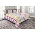 thumbnail image 1 of Ambesonne Colorful Quilted Bedspread Set 3 Pcs, Half Toned Polka Dots, King Size, Multicolor, 1 of 3