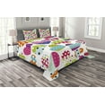 thumbnail image 1 of Ambesonne Colorful Quilted Bedspread Set 3 Pcs, Heart Patches and Dots, Queen Size, Multicolor, 1 of 3