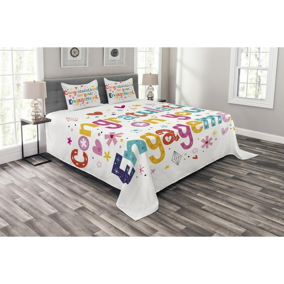 Ambesonne Colorful Quilted Bedspread Set 3 Pcs, Hippie Party, King Size, Multicolor