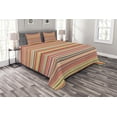 thumbnail image 1 of Ambesonne Colorful Quilted Bedspread Set 3 Pcs, Horizontal Stripes, King Size, Multicolor, 1 of 3