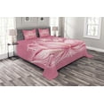 thumbnail image 1 of Ambesonne Colorful Quilted Bedspread Set 3 Pcs, Lotus Yoga, King Size, Pale Pink Cream, 1 of 4