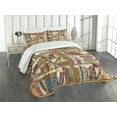 thumbnail image 1 of Ambesonne Colorful Quilted Bedspread Set 3 Pcs, Nerd Bohem Cat Kitten, King Size, Multicolor, 1 of 5