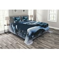 thumbnail image 1 of Ambesonne Colorful Quilted Bedspread Set 3 Pcs, Roses Snowflakes, King Size, Pale Grey and Pale Blue, 1 of 3