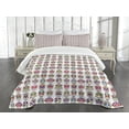 thumbnail image 1 of Ambesonne Colorful Quilted Bedspread Set 3 Pcs, Skulls with Flowers, Queen Size, Multicolor, 1 of 5