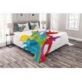 thumbnail image 1 of Ambesonne Colorful Quilted Bedspread Set 3 Pcs, Surreal Digital Paint, King Size, Multicolor, 1 of 3