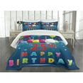 thumbnail image 1 of Ambesonne Colorful Quilted Bedspread Set 3 Pcs, Swirled Ribbons 25, Queen Size, Multicolor, 1 of 3
