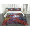 thumbnail image 1 of Ambesonne Colorful Quilted Bedspread Set 3 Pcs, Trees Park Fall Autumn, King Size, Multicolor, 1 of 5