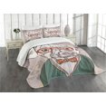 thumbnail image 1 of Ambesonne Colorful Quilted Bedspread Set 3 Pcs, Vintage Hipster Pugs, King Size, Multicolor, 1 of 5