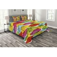 thumbnail image 1 of Ambesonne Colorful Quilted Bedspread Set 3 Pcs, Vivid Umbrella, Queen Size, Multicolor, 1 of 3