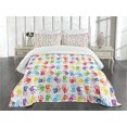 thumbnail image 1 of Ambesonne Colorful Quilted Bedspread Set 3 Pcs, Watercolor, Queen Size, Multicolor, 1 of 5