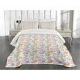 thumbnail image 1 of Ambesonne Colorful Quilted Bedspread Set 3 Pcs, Watercolor Sweets, King Size, Multicolor, 1 of 5