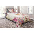 thumbnail image 1 of Ambesonne Colorful Quilted Coverlet 2 Pcs, Flower Bouquet Paisley, Twin Size, Grey Yellow and Multicolor, 1 of 2