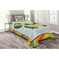 thumbnail image 1 of Ambesonne Colorful Quilted Coverlet 2 Pcs, Frame Spring Garden, Twin Size, Multicolor, 1 of 2