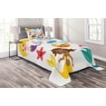 thumbnail image 1 of Ambesonne Colorful Quilted Coverlet 2 Pcs, Mermaids Sea Friends, Twin Size, Multicolor, 1 of 2