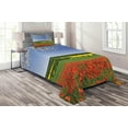 thumbnail image 1 of Ambesonne Colorful Quilted Coverlet 2 Pcs, Poppy Field Landscape, Twin Size, Multicolor, 1 of 2