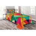 thumbnail image 1 of Ambesonne Colorful Quilted Coverlet 2 Pcs, Retro Colors Graphic Art, Twin Size, Multicolor, 1 of 2