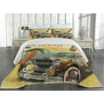 thumbnail image 1 of Ambesonne Colorful Quilted Coverlet 3 Pcs, Car Palms Tribal, Queen Size, Multicolor, 1 of 4